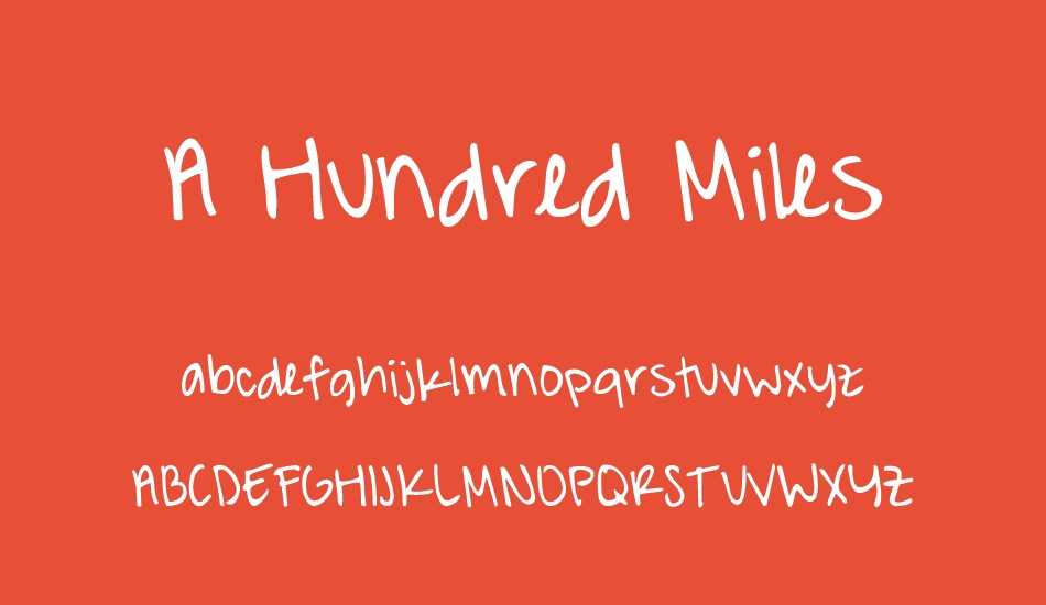 a-hundred-miles font