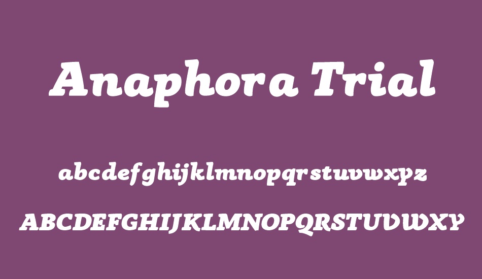 anaphora-trial font