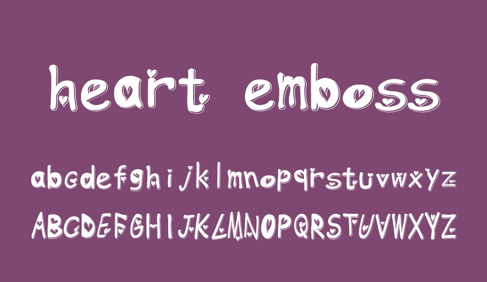 heart-emboss font