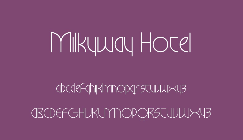 milkyway-hotel-personal-use font
