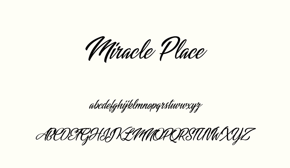 miracle-place-personal-use font
