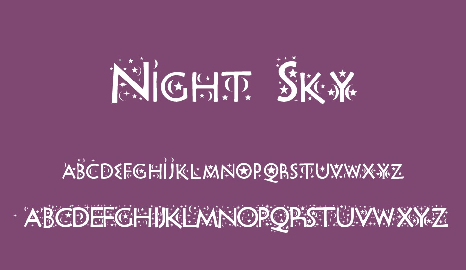 night-sky font