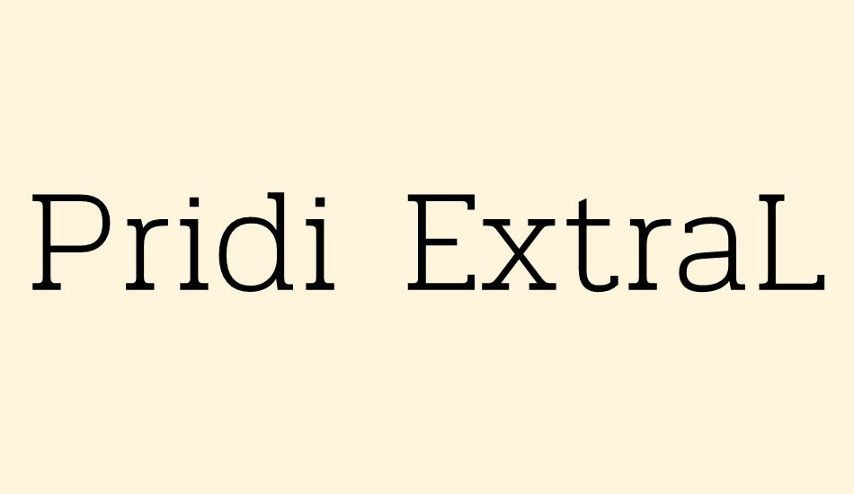 pridi-extralight font big