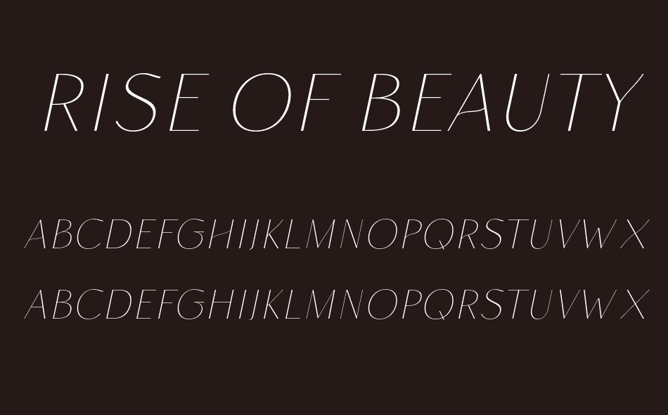 Rise of Beauty font