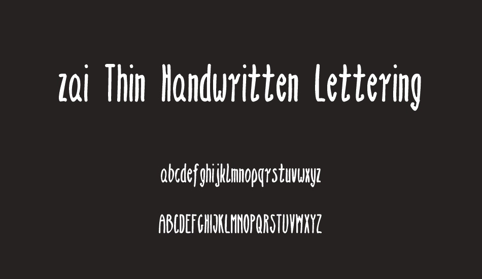 zai-thin-handwritten-lettering font