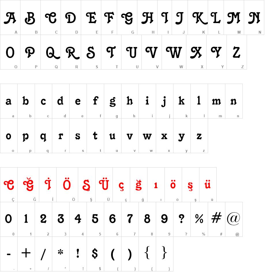 K1996 J font