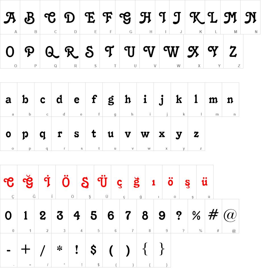 K1996 J font