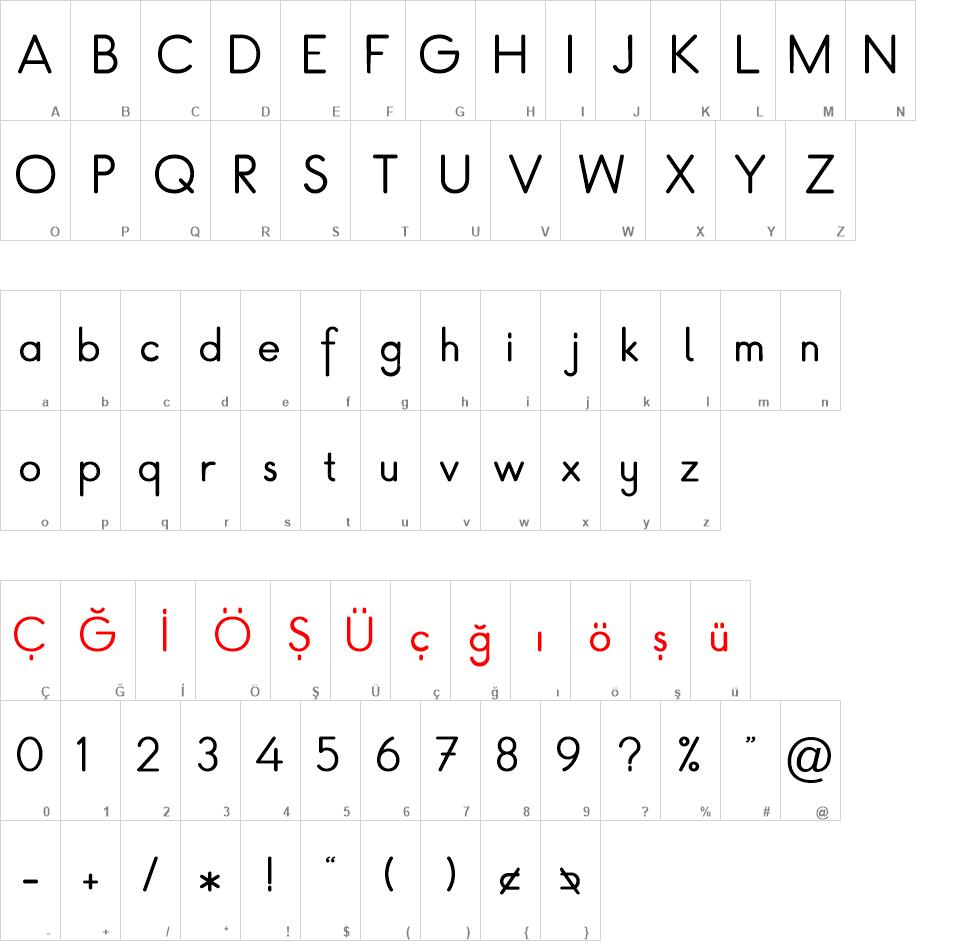 ALFABET 98 temel dik harfler font