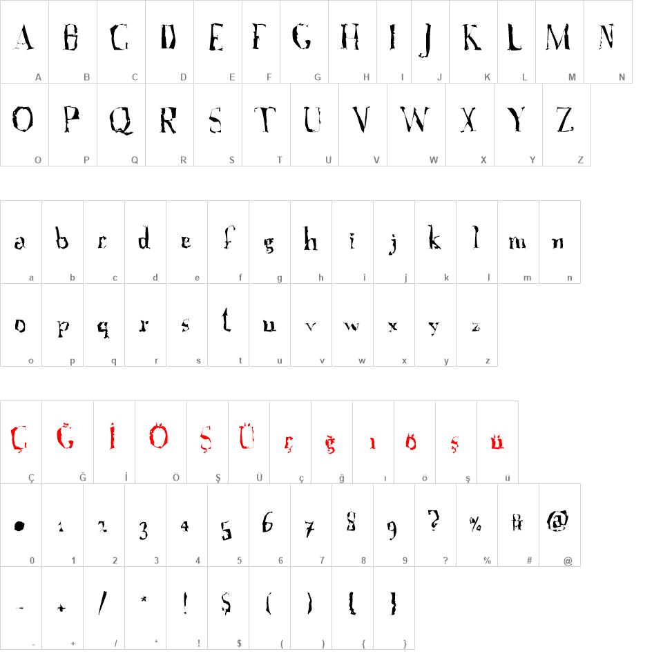 A Font with Serifs Disordered font