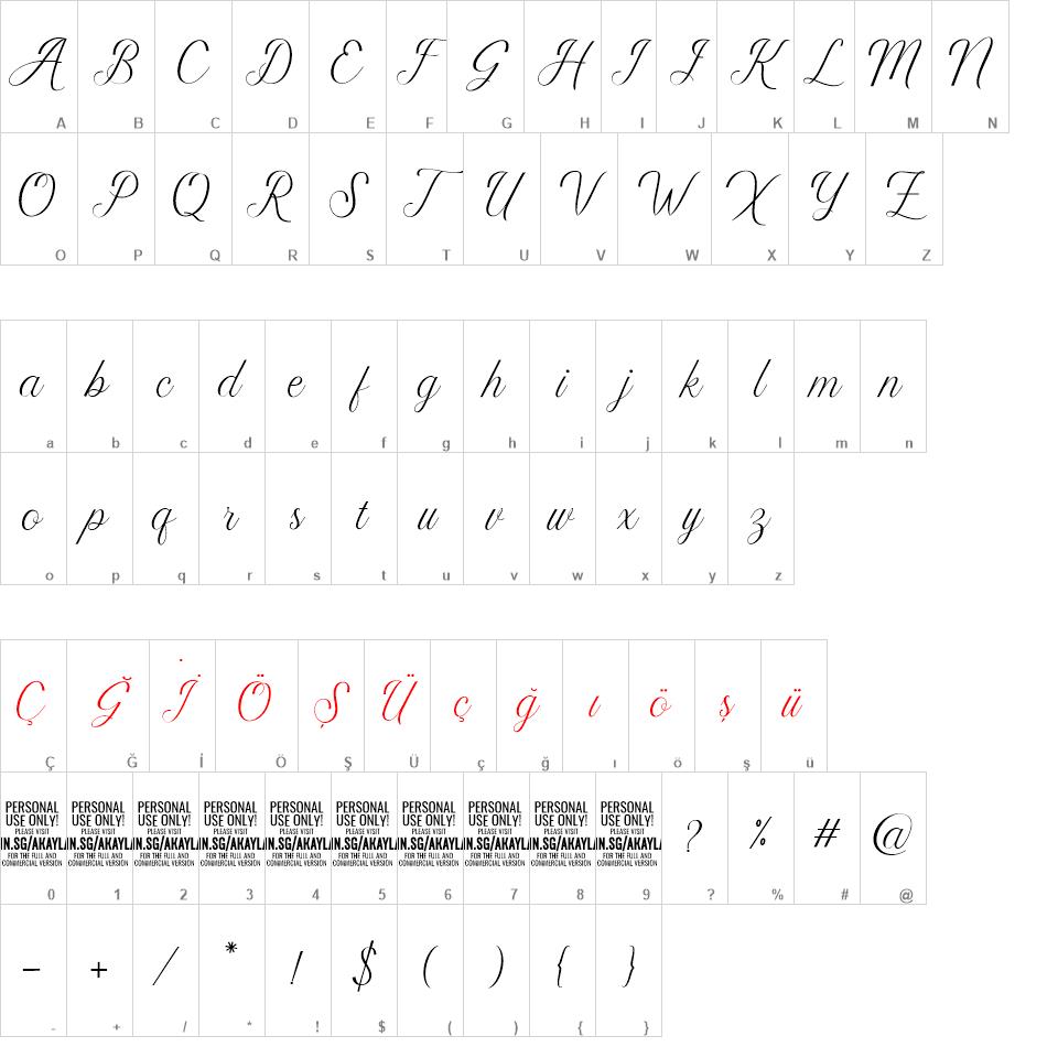 Akayla Script font