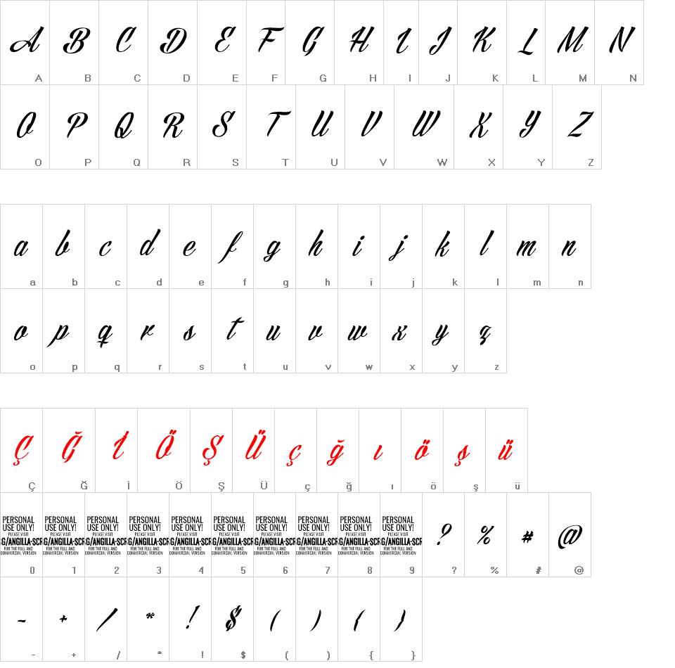 Angilla Script font