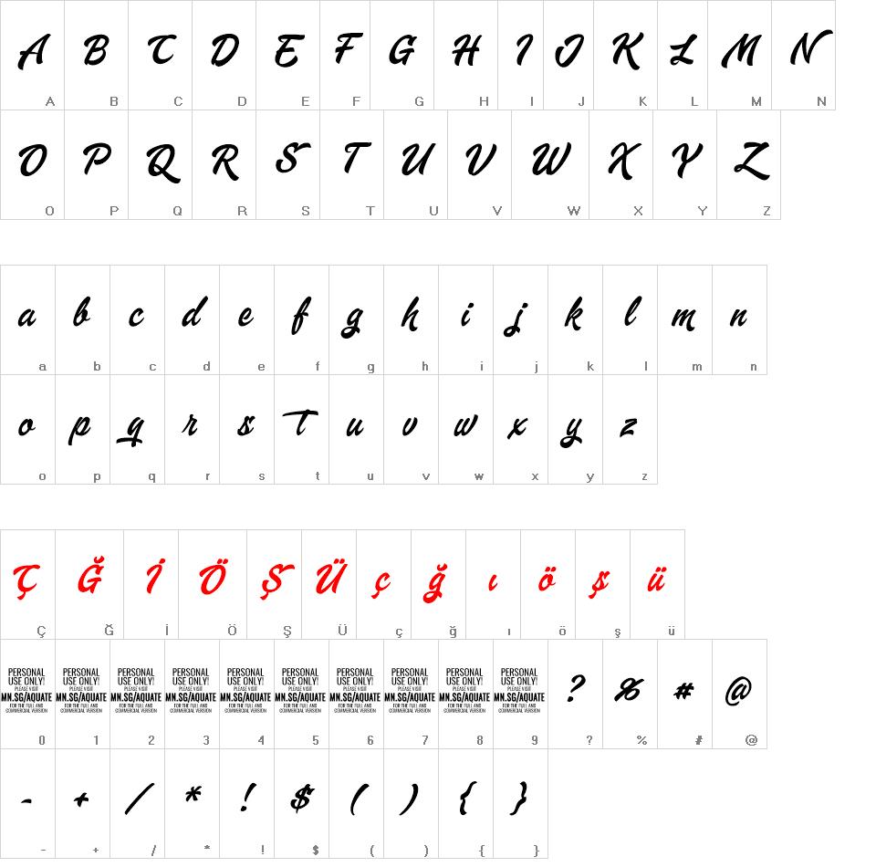 Aquate Script font