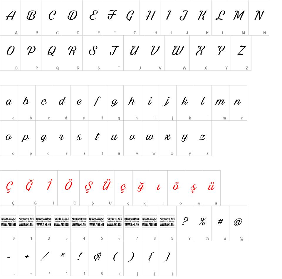 Bright Larch font