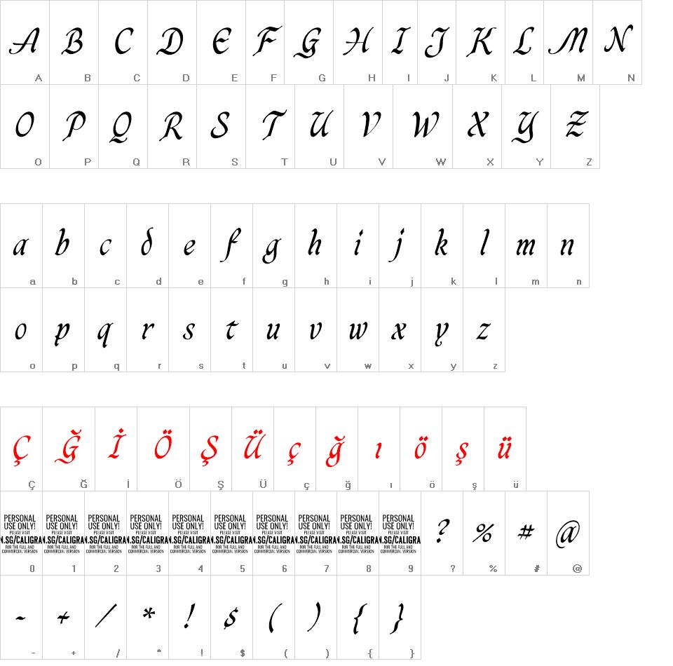 Caligraf font