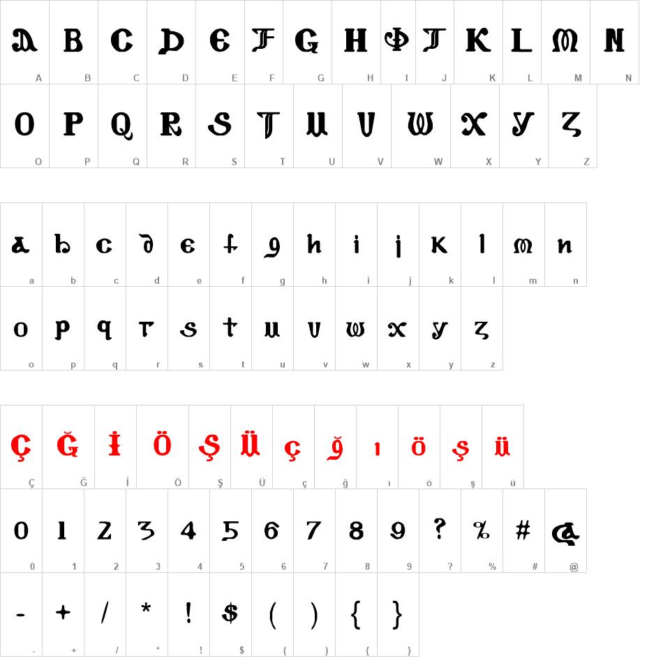 CopticEyes(LatinLetters) font