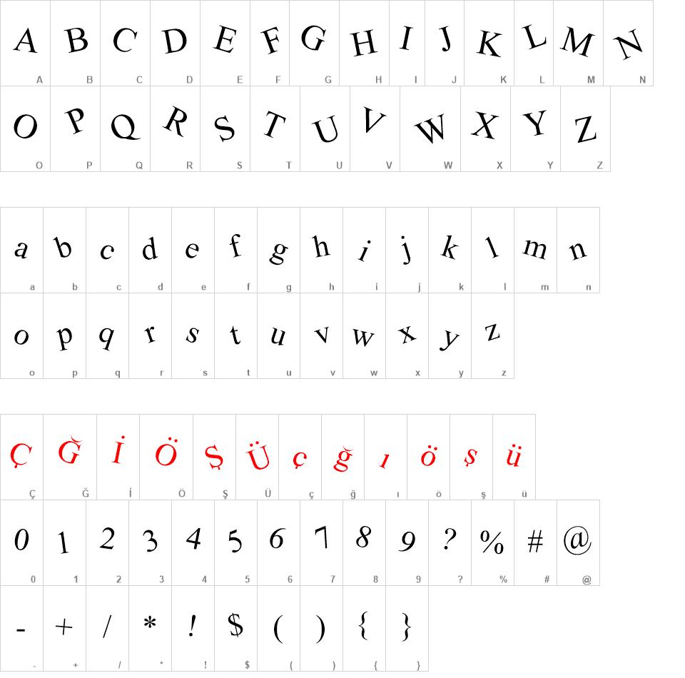Crooked font