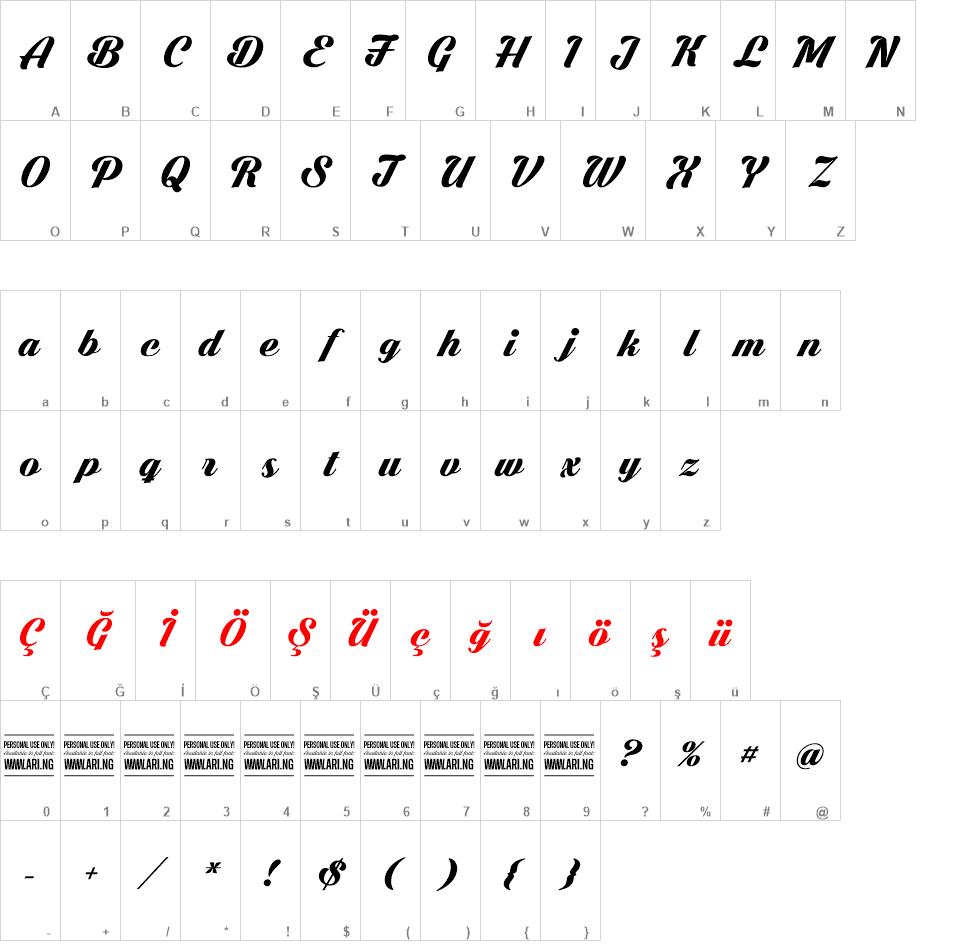 Dark Larch font