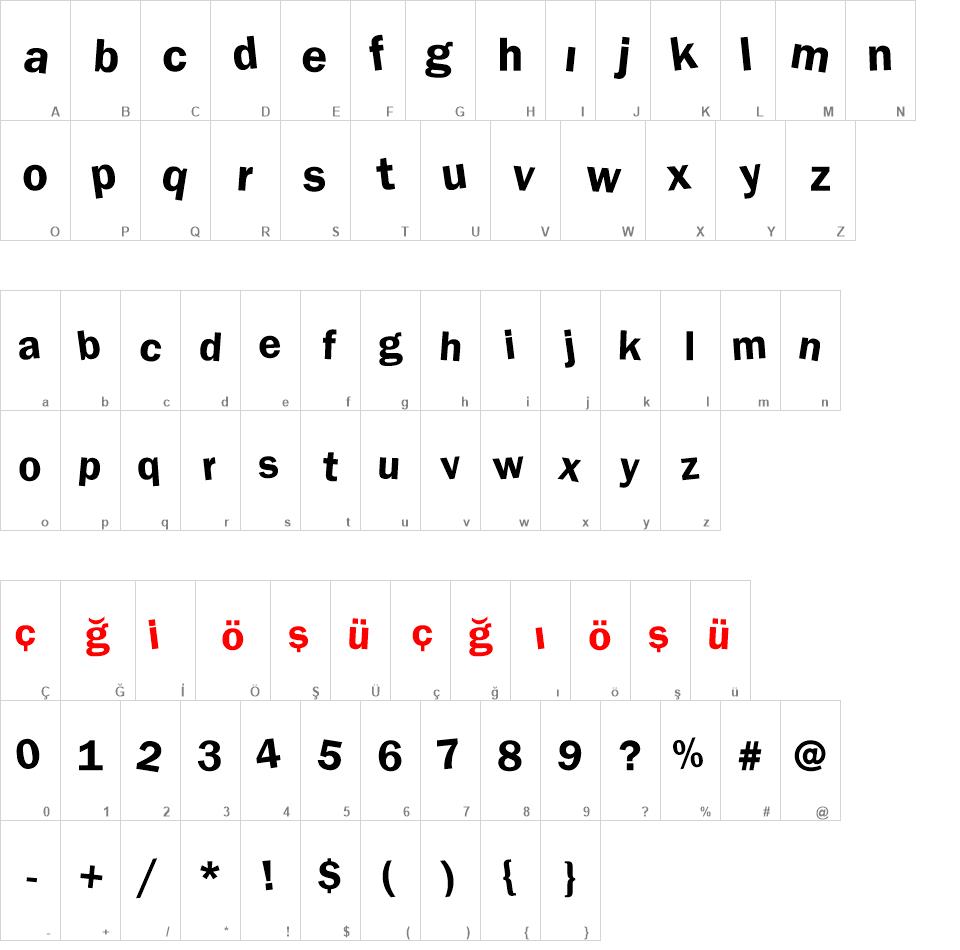 DdaftT-lowercase font