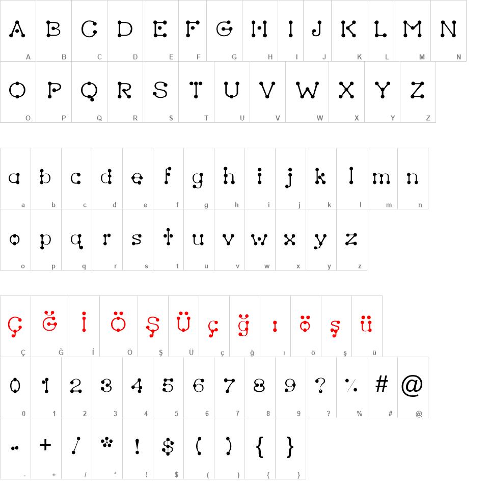 DotsRight font