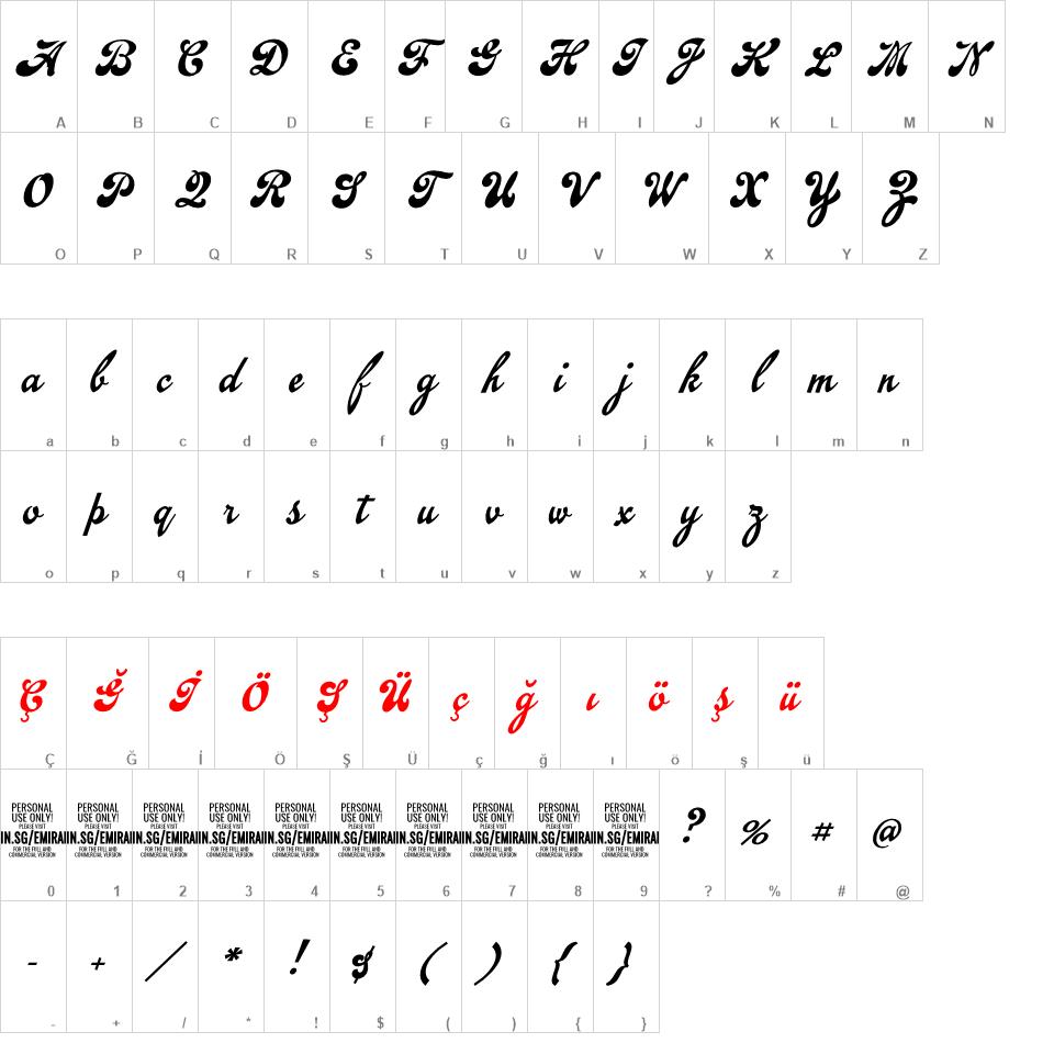 Emiral Script font