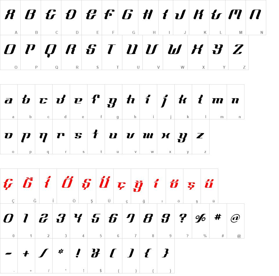 FrenchCurve font