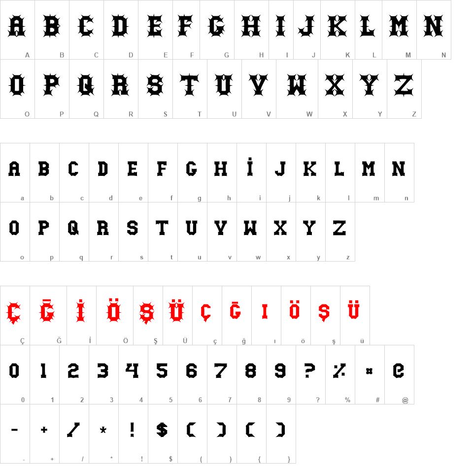 Gutcruncher font