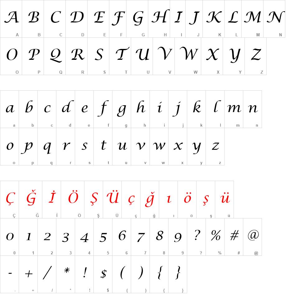 Lucida Calligraphy font