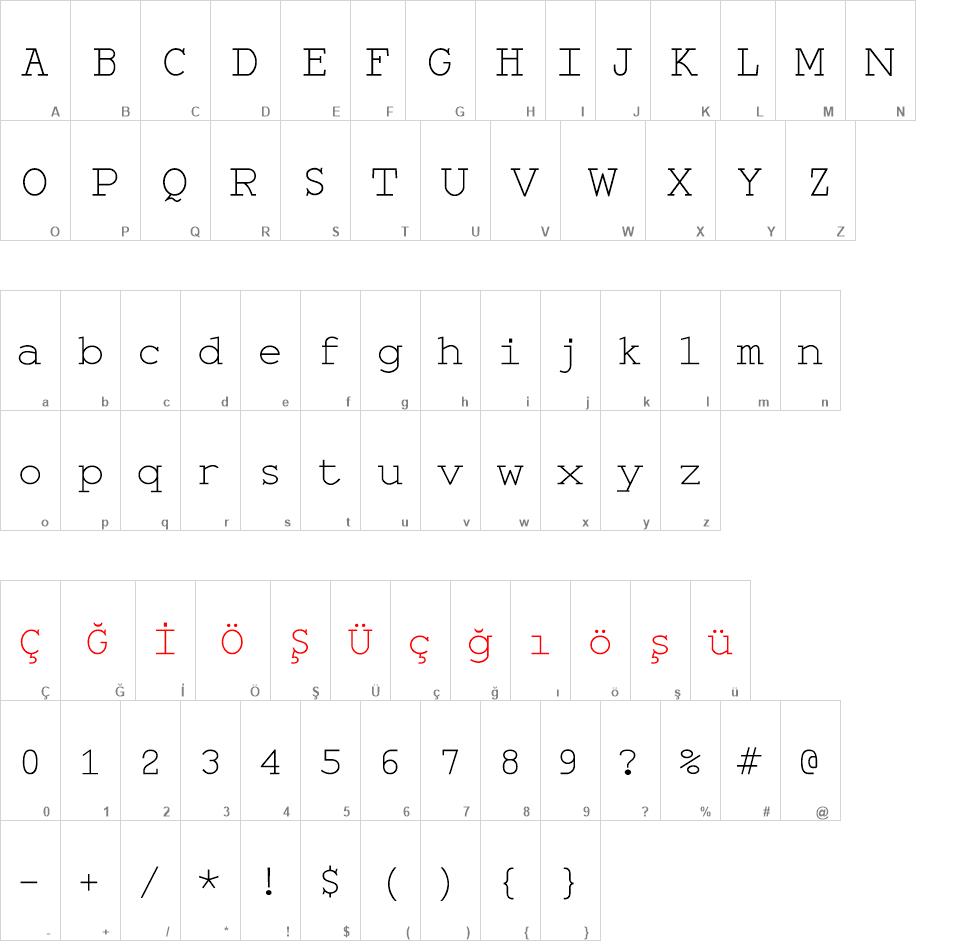 Monospace Font Family font