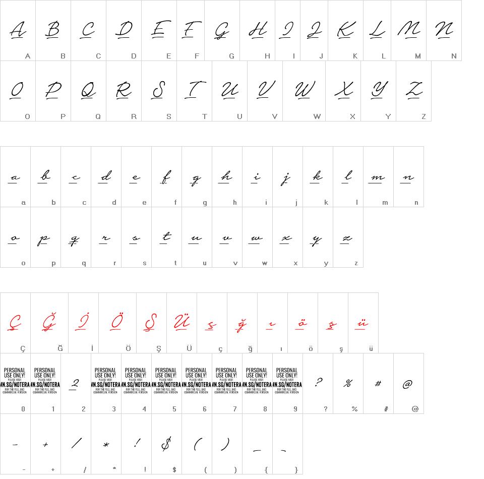 Notera 2 Underline font