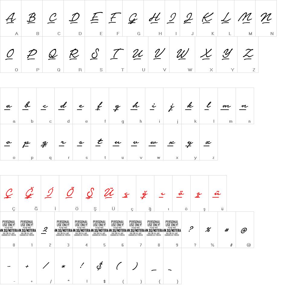 Notera 2 Underline font