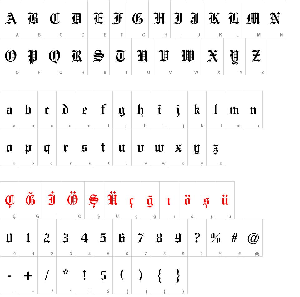 Old English ATT font