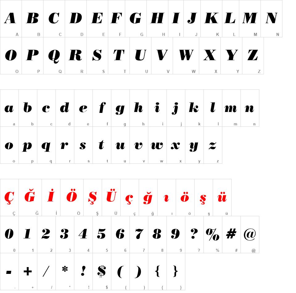 PosterBodoni It BT font