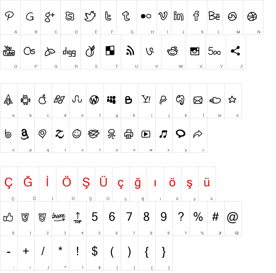 PW Handy Social Icons font