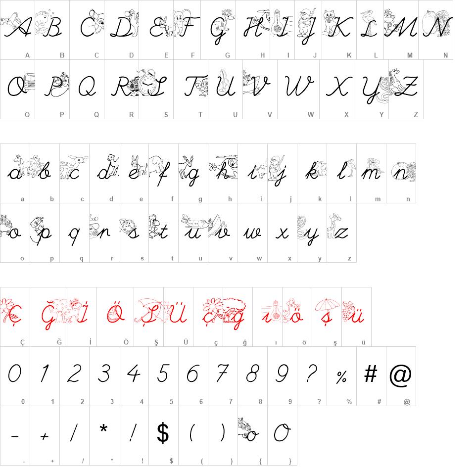 Hand Writing Mutlu Büyük Resimli font