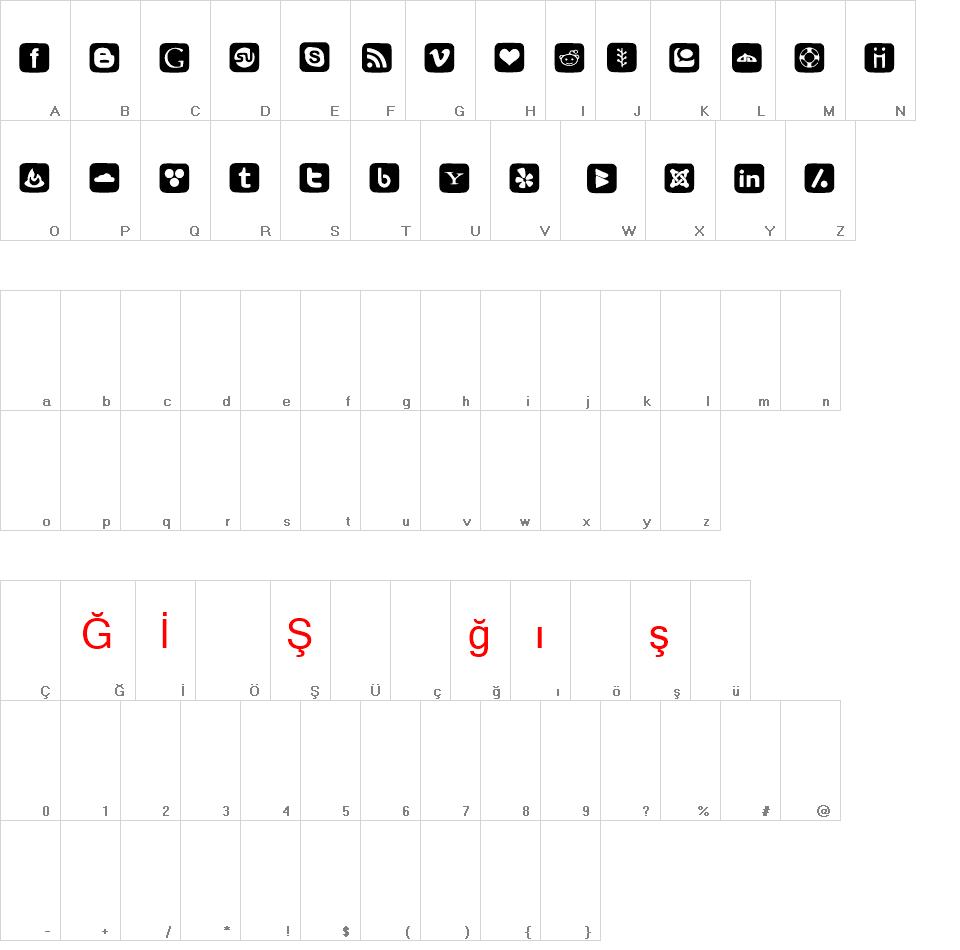 Social Font Icons font