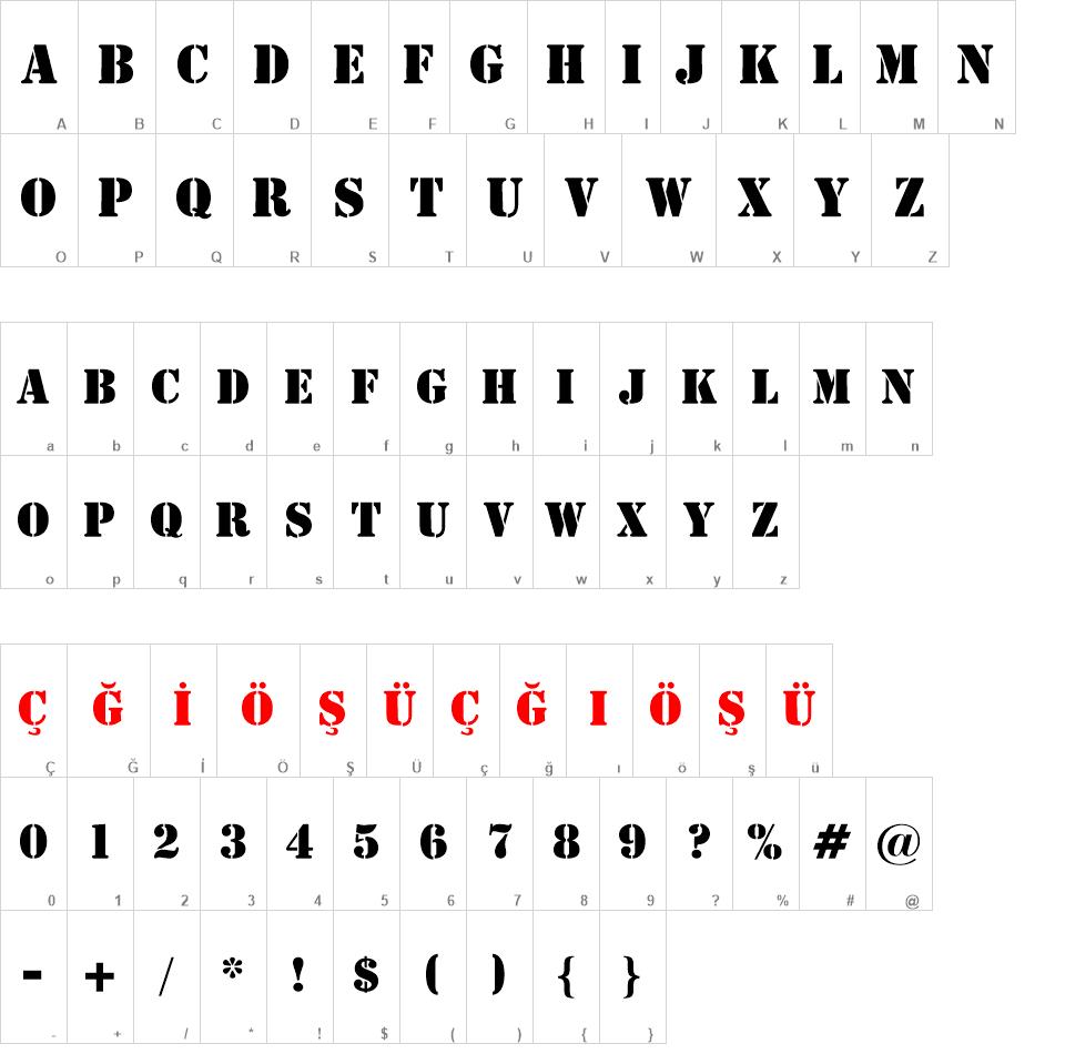 Stencil BT font