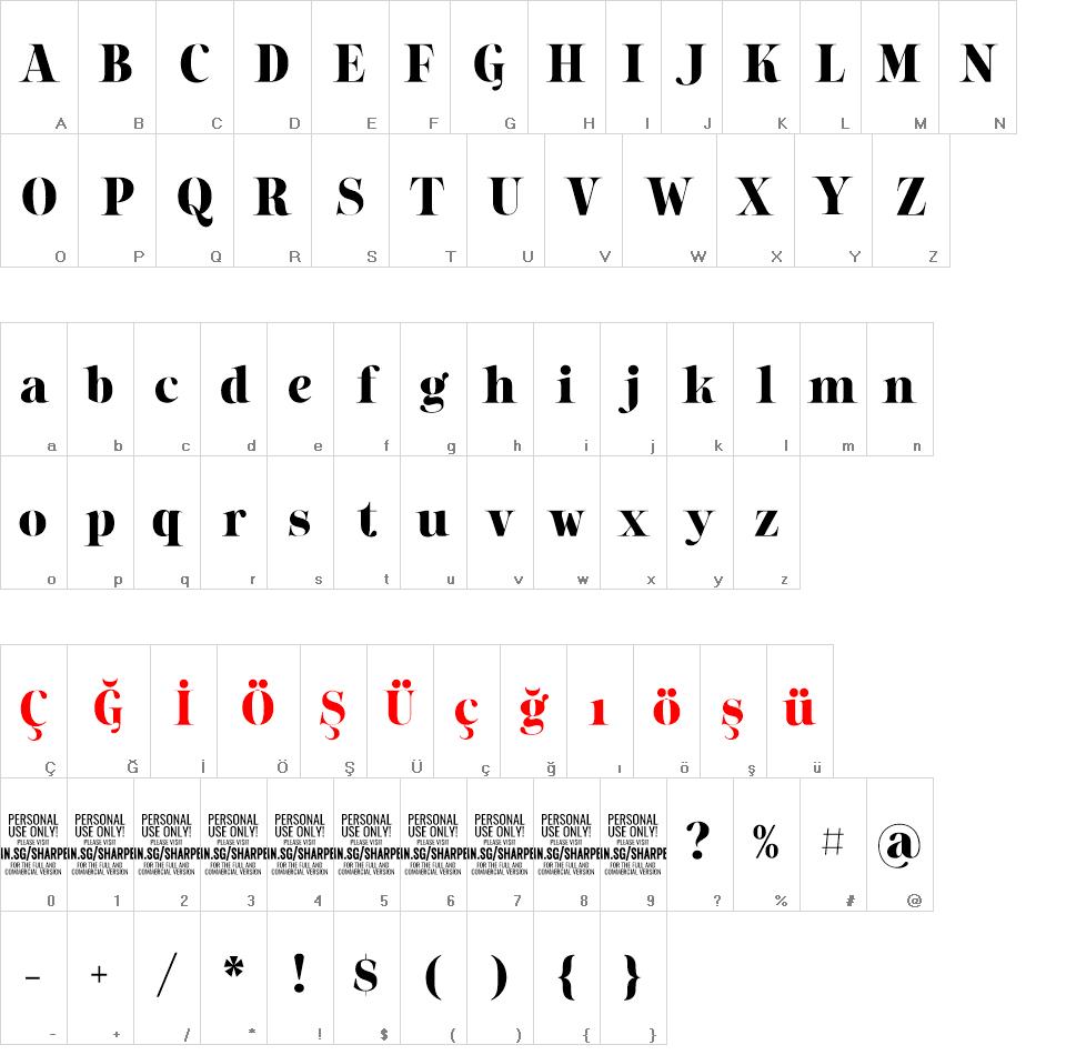  Sharpe font