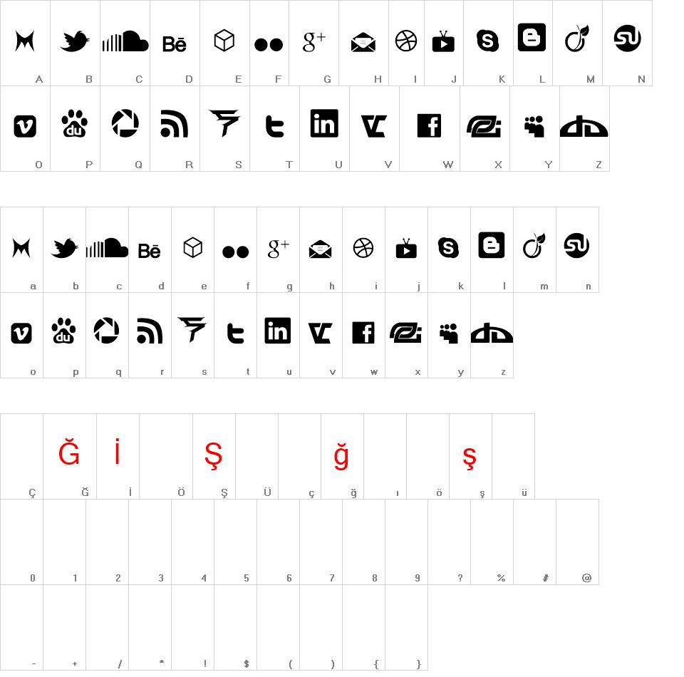 Social Icon by Brianqc font