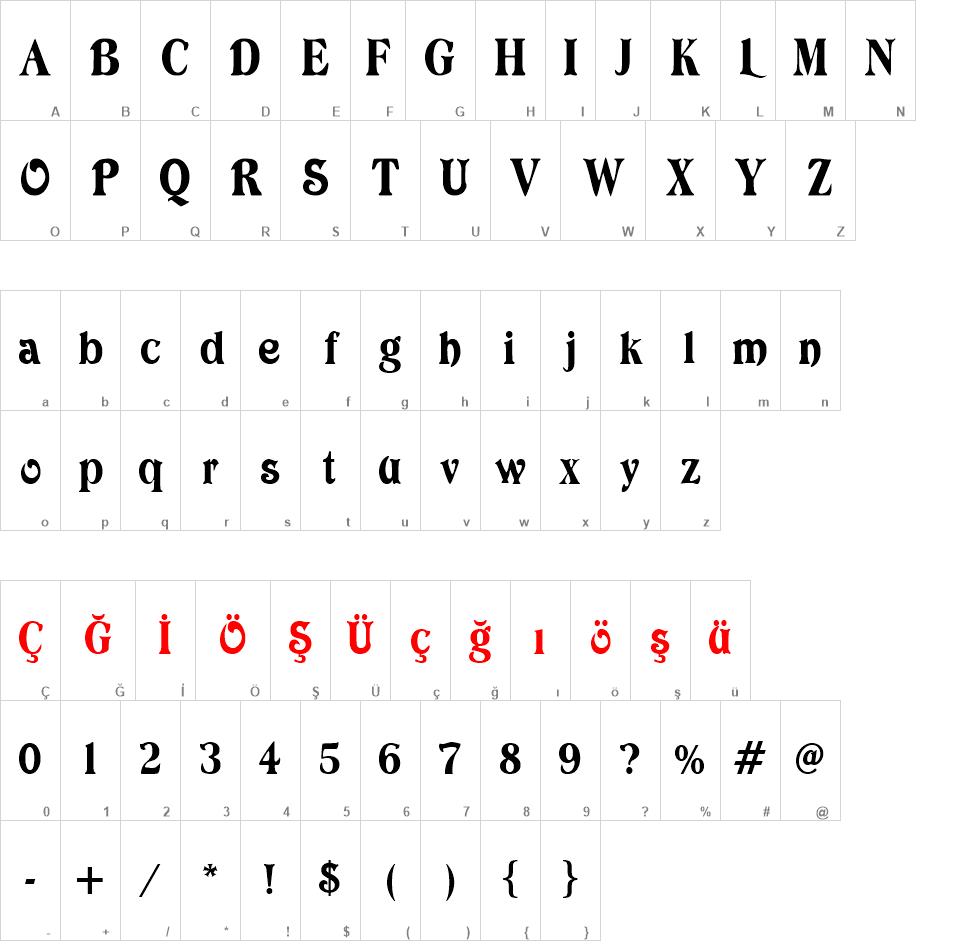 TR Avatar font