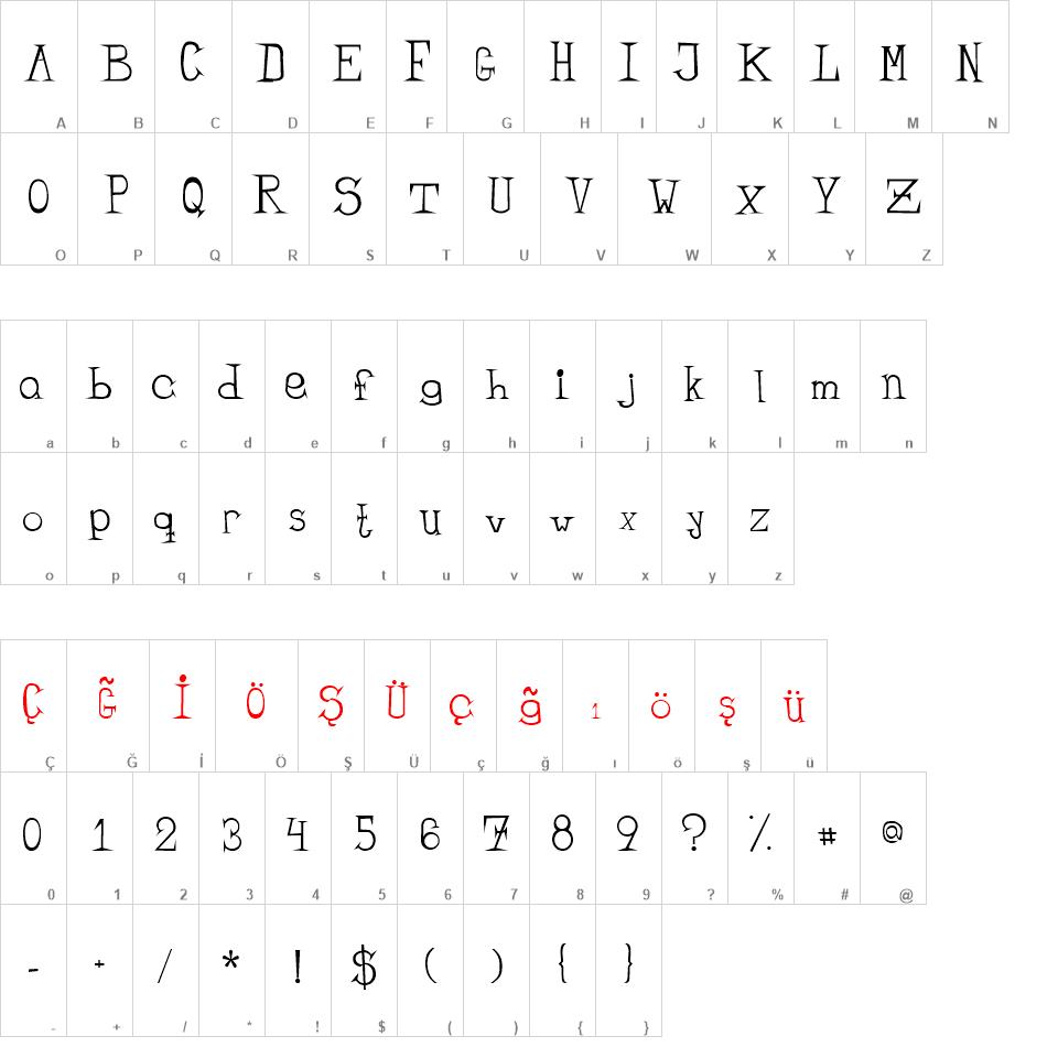 TRBandit font