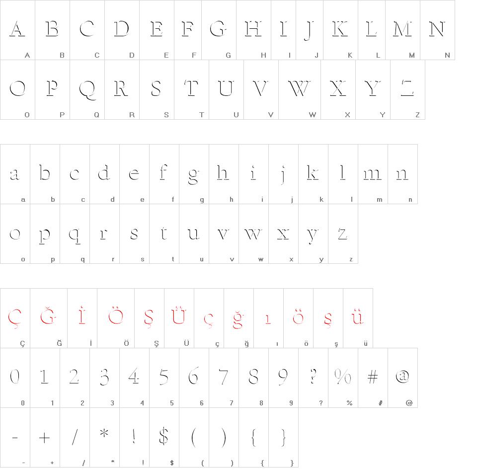 TR Emboss Normal font