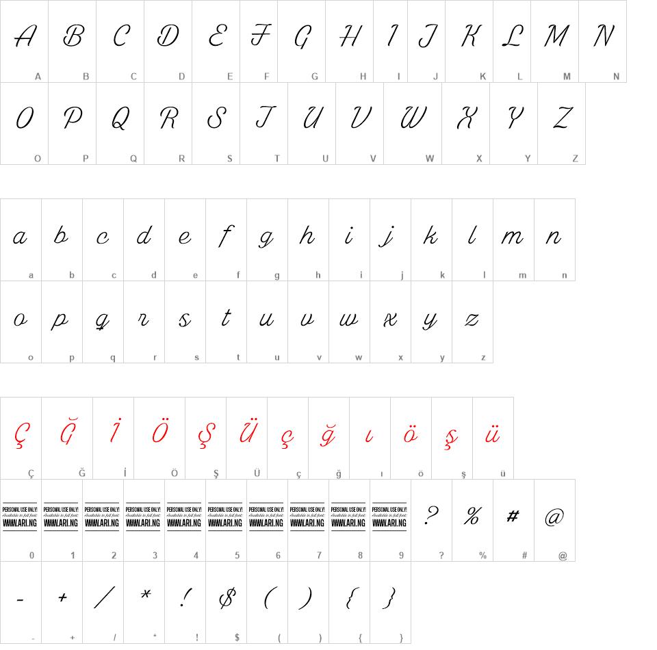 White Larch font