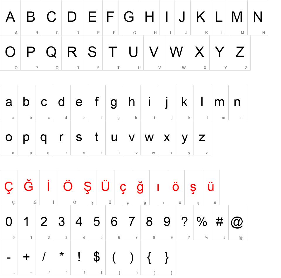 Arial font