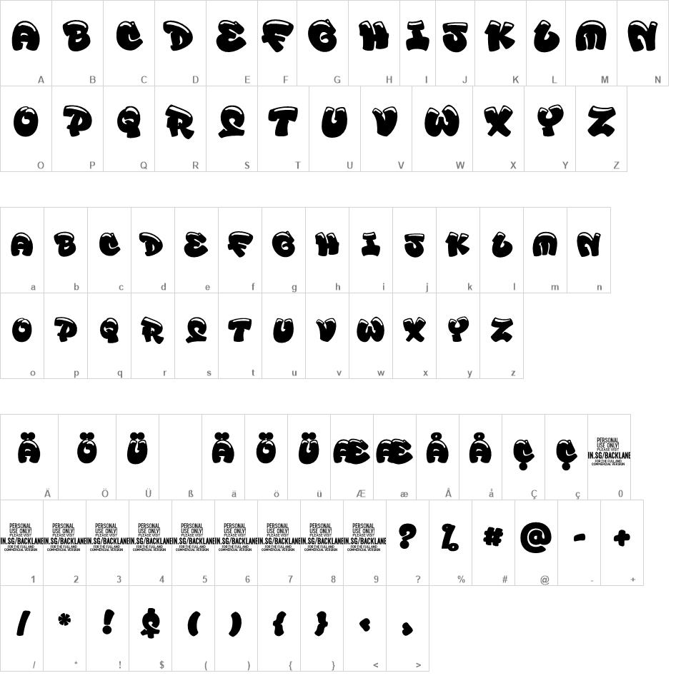 Backlane font