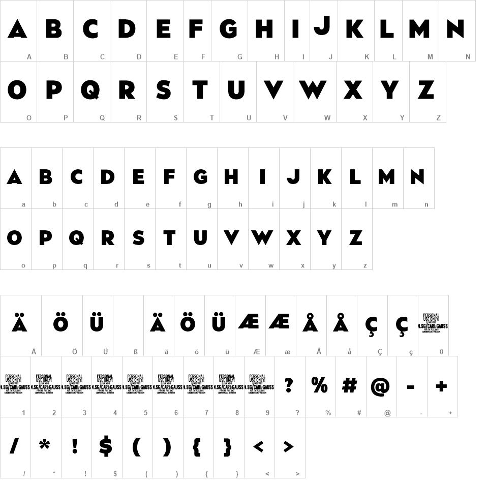 Carl Gauss font