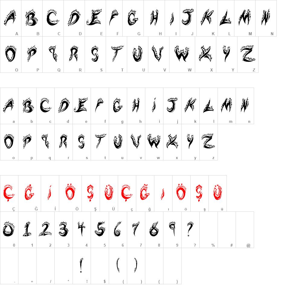 Flaming Tears font
