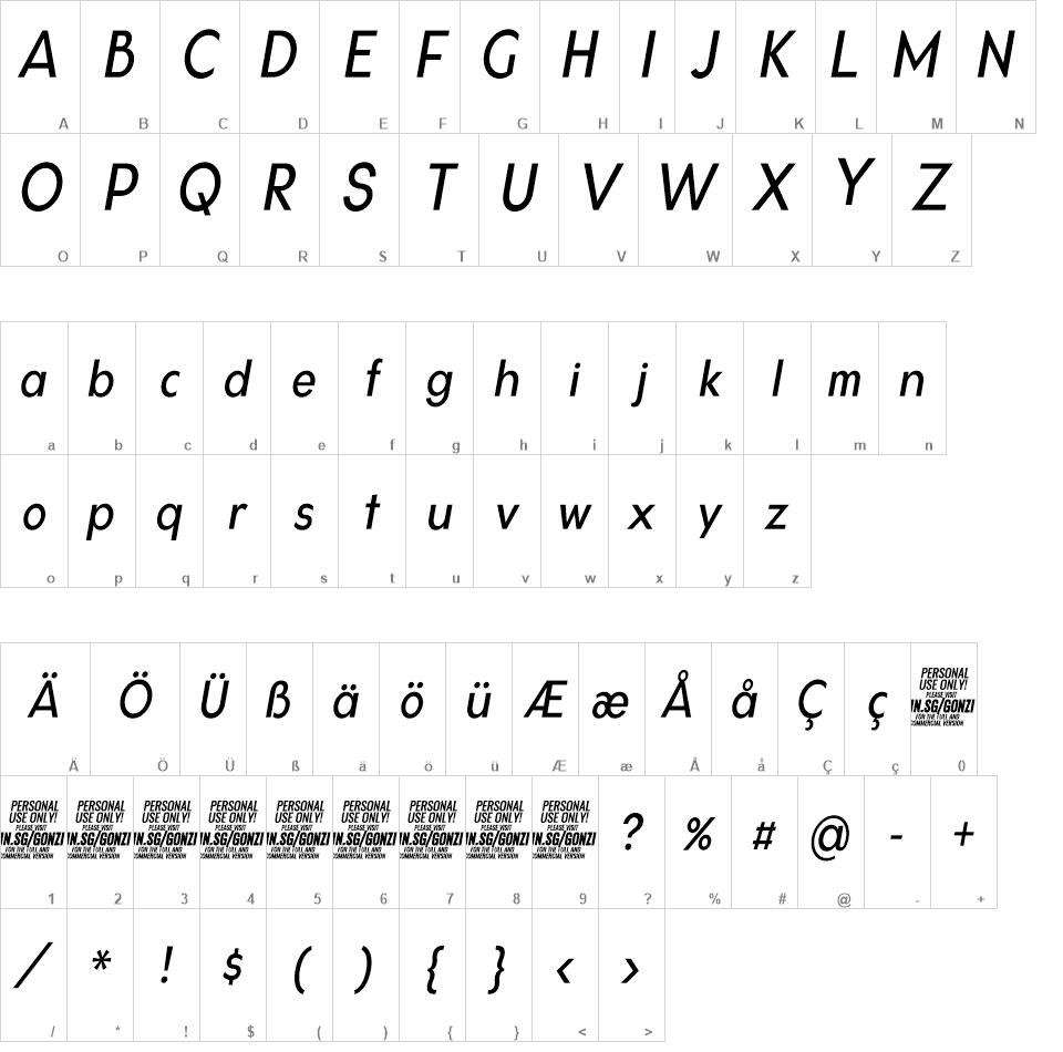 Gonzi Condensed font