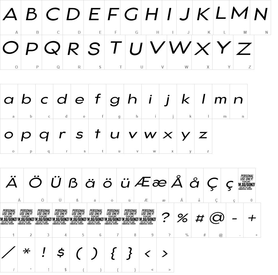 Gonzi Expanded font