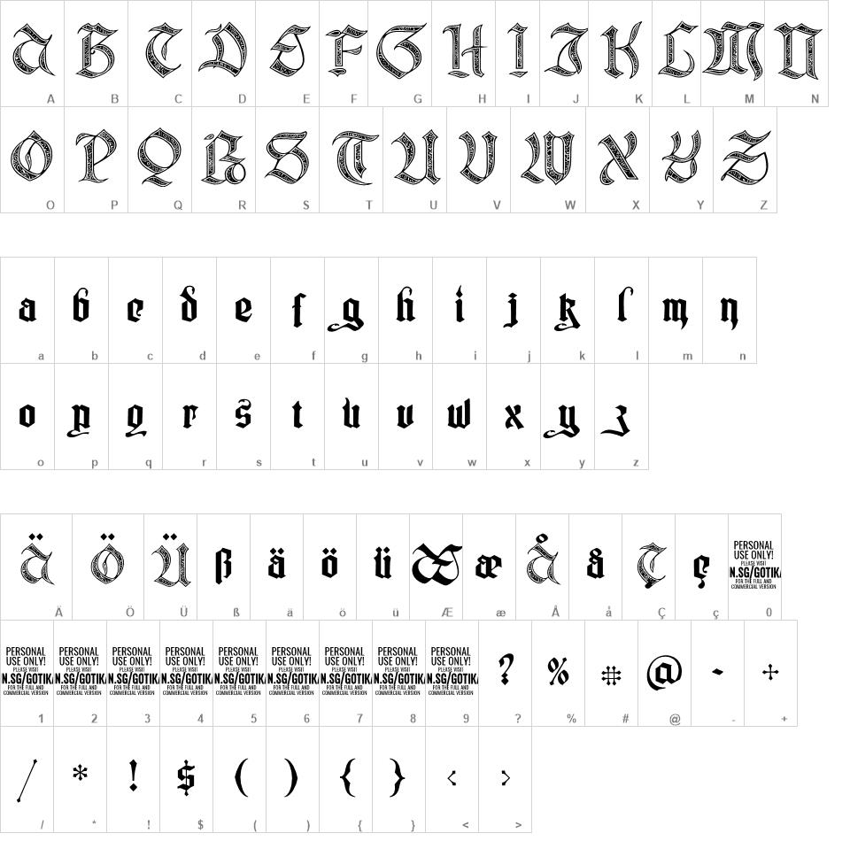 Gotika Ornament font