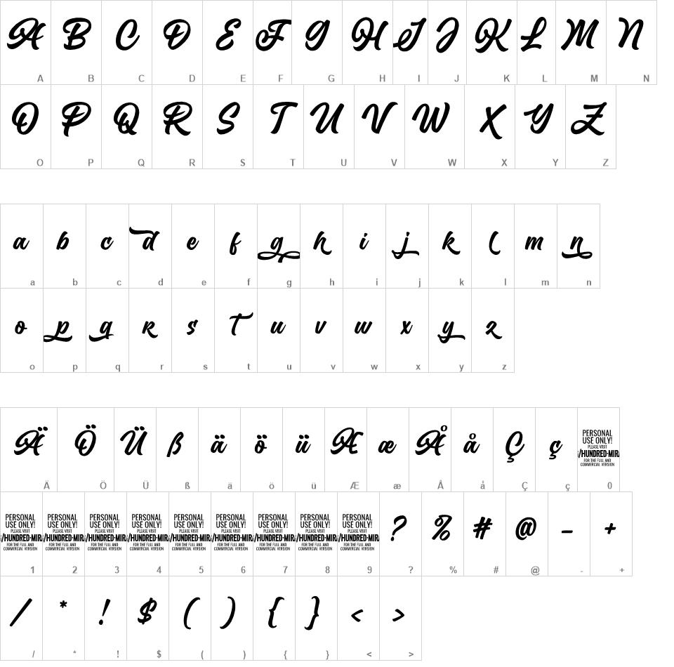 Hundred Miracles font